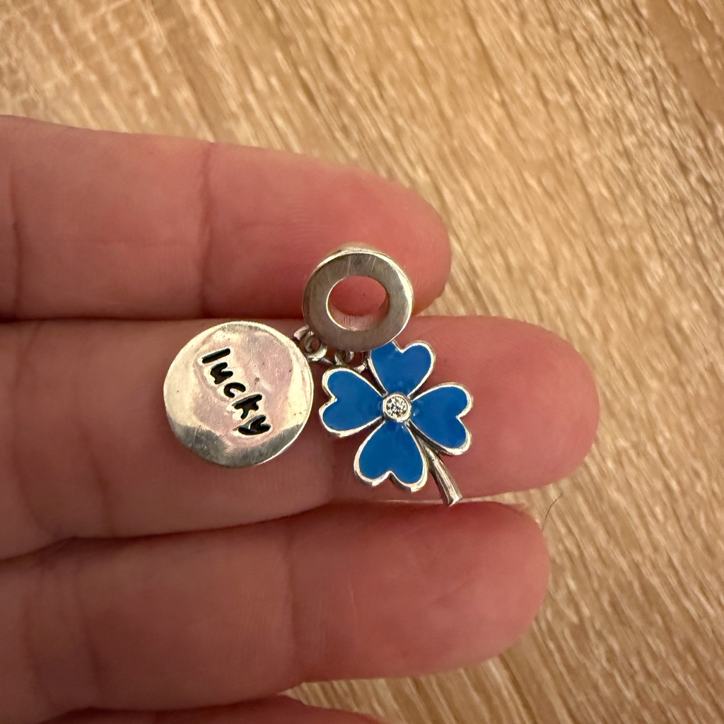 Silver And Blue Lucky Charm Pendant